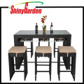 7er Rattan Wicker Bar Esstisch Patio Möbel Set